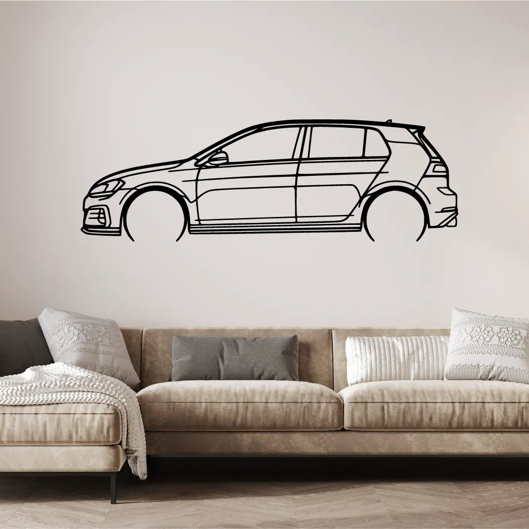Volkswagen Golf 7 GTI Silueta Dekorácia na Stenu