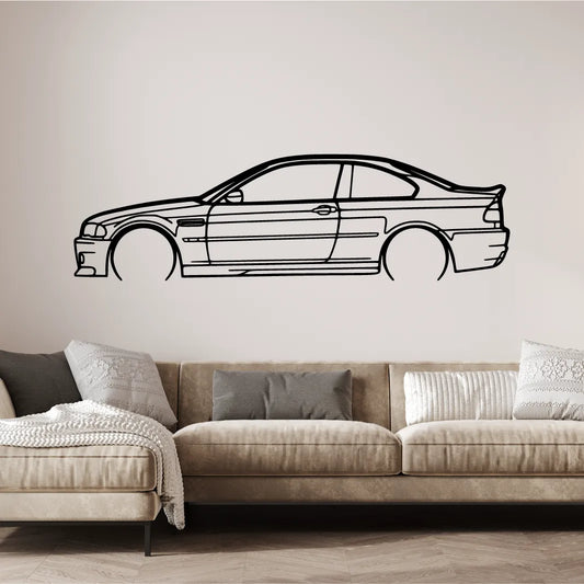 BMW M3 E46 CSL Silueta Dekorácia na Stenu