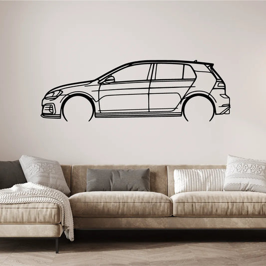 Volkswagen Golf 7 GTI Silueta Dekorácia na Stenu
