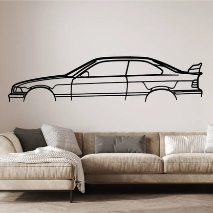 BMW M3 E36 Silueta Dekorácia na Stenu
